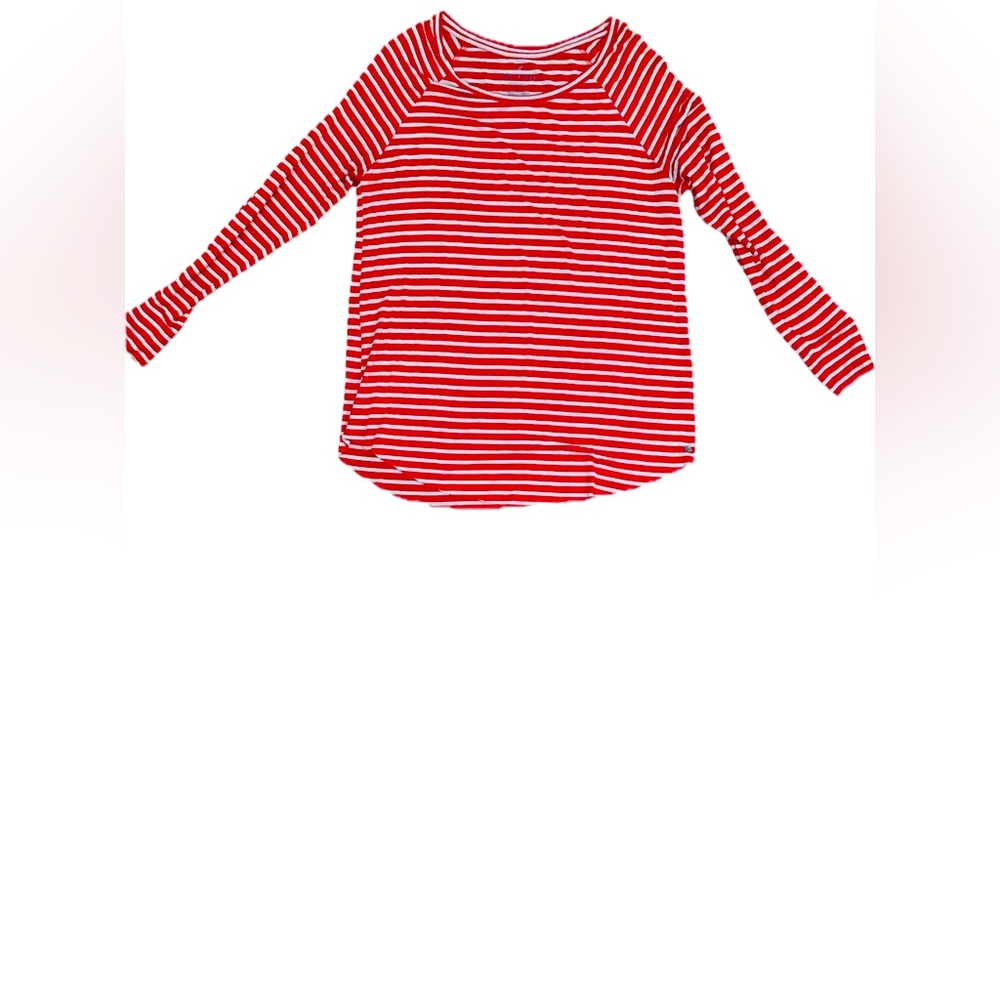 Long Sleeves Red White Stripped T